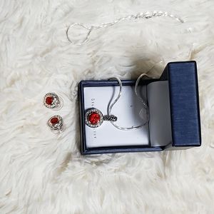 925 Sterling silver Contessa Di Capri necklace & stud earrings